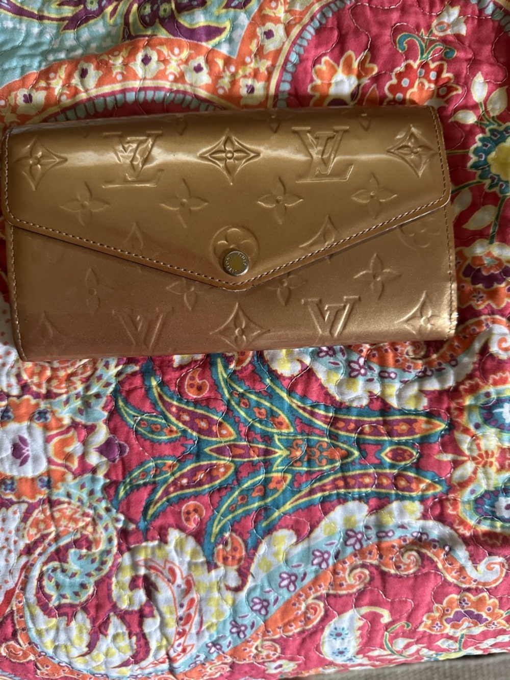 Louis Vuitton Bronze Monogram Vernis Envelope Wallet